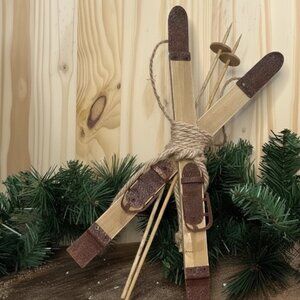 Regency Winter Skis Pole Ornament 13 inch Christmas Tree Trimming Decor